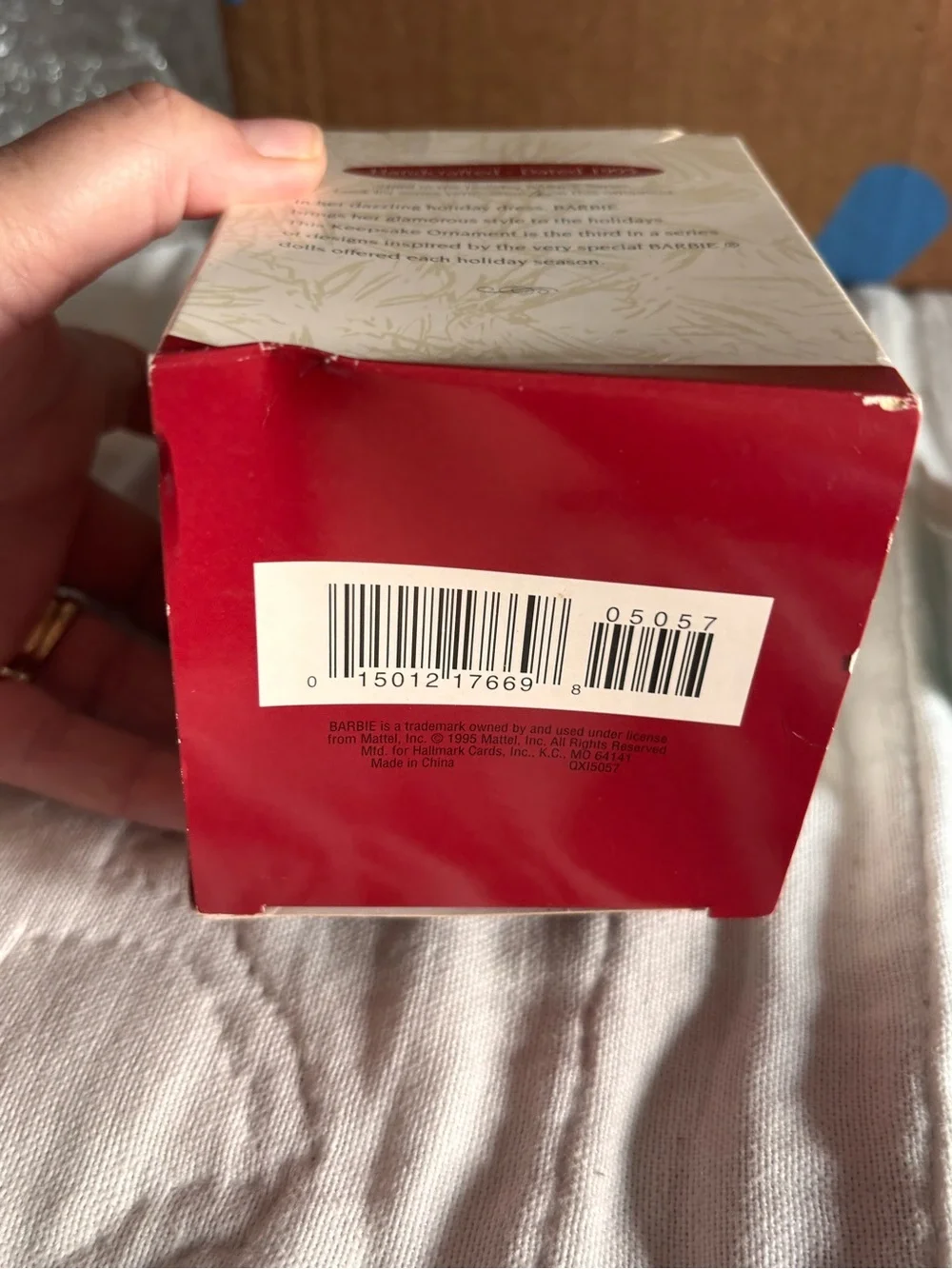 1995 Holiday Barbie Hallmark Ornament In Original Box.